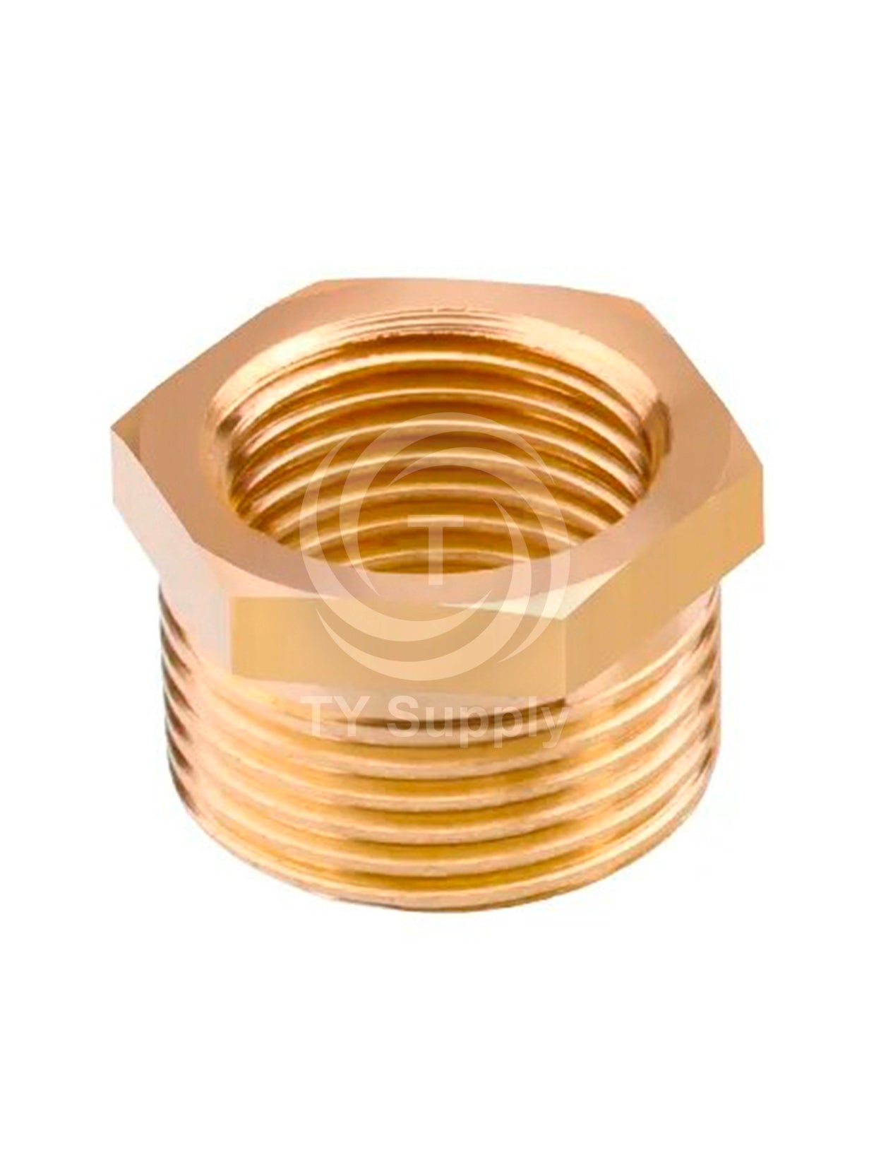 Hex Brass Reducer Bushing Threaded Pipe Fitting 1/2″ NPT Male x 3/8″ NPT Female Adapter