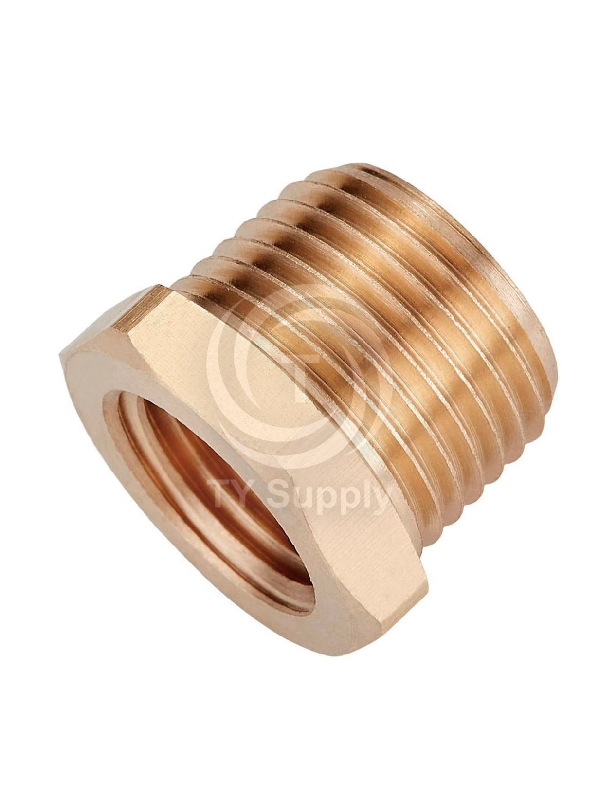 Hex Brass Reducer Bushing Threaded Pipe Fitting 3/8″ NPT Male x 1/4″ NPT Female Adapter