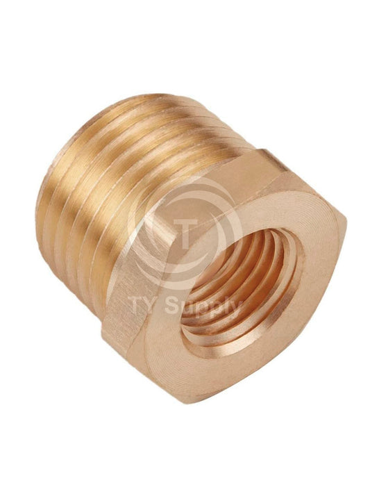 Hex Brass Reducer Bushing Threaded Pipe Fitting 1/2″ NPT Male x 1/4″ NPT Female Adapter