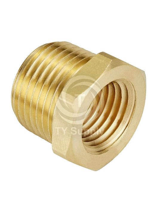 Hex Brass Reducer Bushing Threaded Pipe Fitting 3/4″ NPT Male x 1/2″ NPT Female Adapter