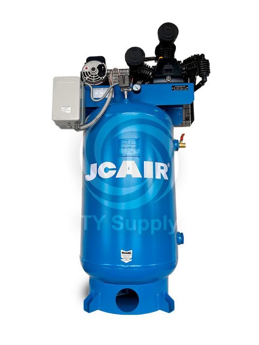 JC AIR 80 Gallon Air Compressor Piston w/ Magnetic Starter 5hp Motor Strong Pump