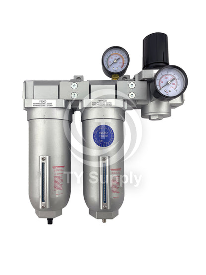 SUPER DUTY 1″ NPT 2 Stages Filter Industrial Grade Coalescing Regulator System w/ Auto Drain
